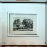 A28 . Oxcart etching signed Robert R. Wiseman 